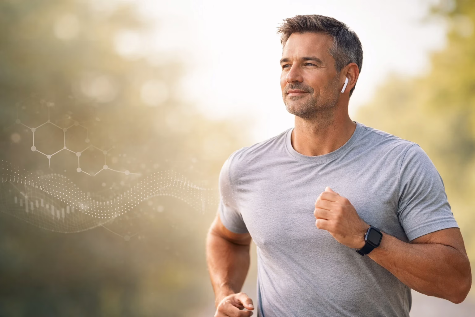Active middle-aged man representing men's hormone optimization and TRT in Orlando