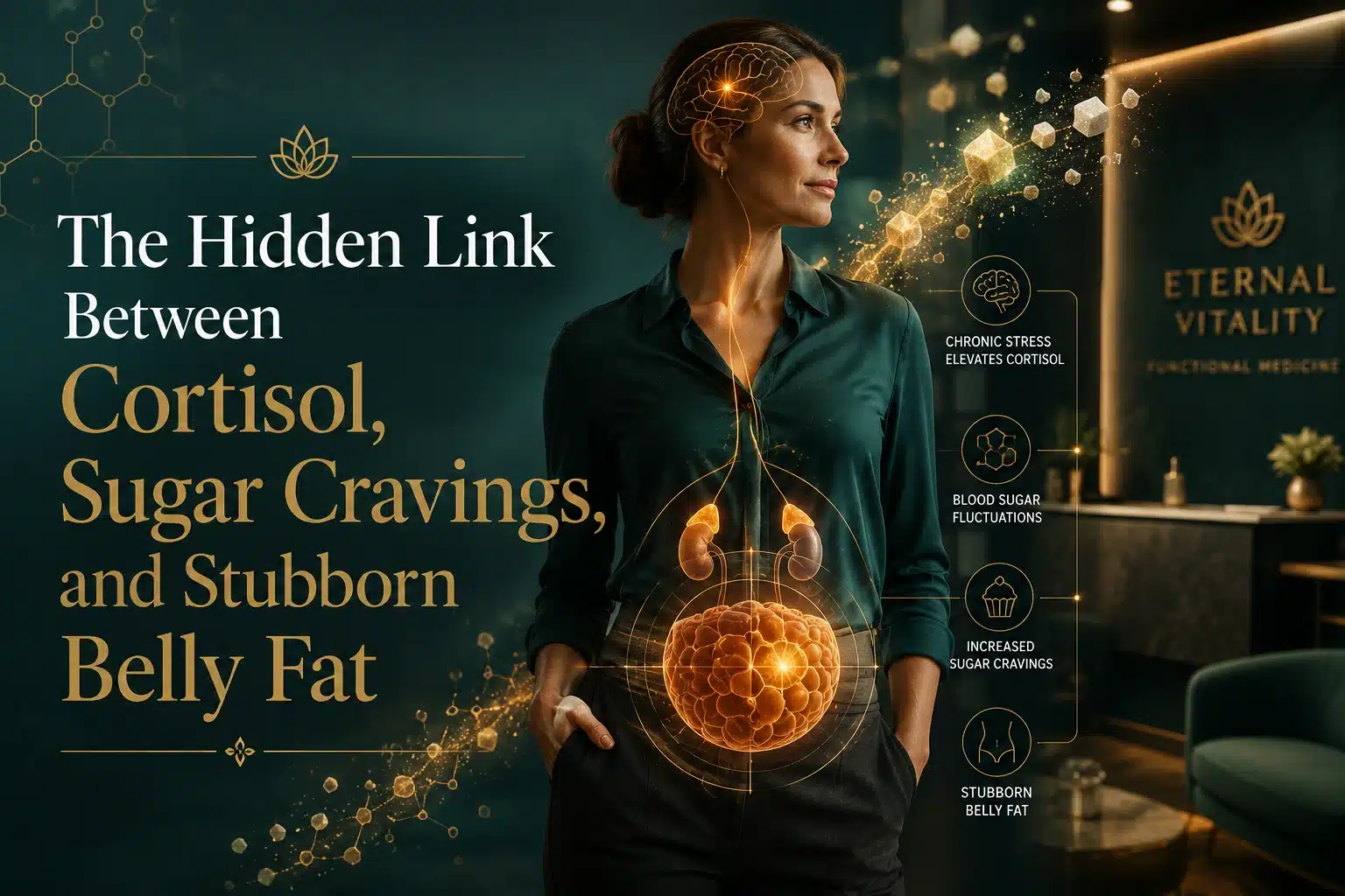 The Hidden Link Between Cortisol, Sugar Cravings, and Stubborn Belly Fat