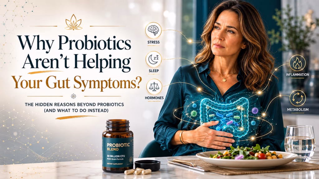Advanced visualization of the gut microbiome and whole-body health connections, representing the functional medicine digestive health approach at Eternal Vitality in Orlando, Florida.