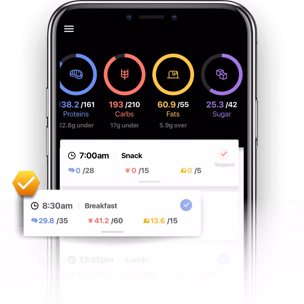 LifeBase nutrition app used for personalized meal tracking and daily nutrition guidance